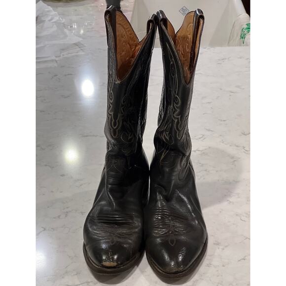 Justin Women’s Leather Western Cowboy Boots Pull On Riding Barn Size 11 Brown - Picture 3 of 8